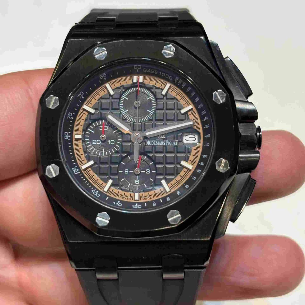 ساعت مردانه اودمار پیگه کرنوگراف Royal Oak Offshore بند پیو مشکی - تصویر 2